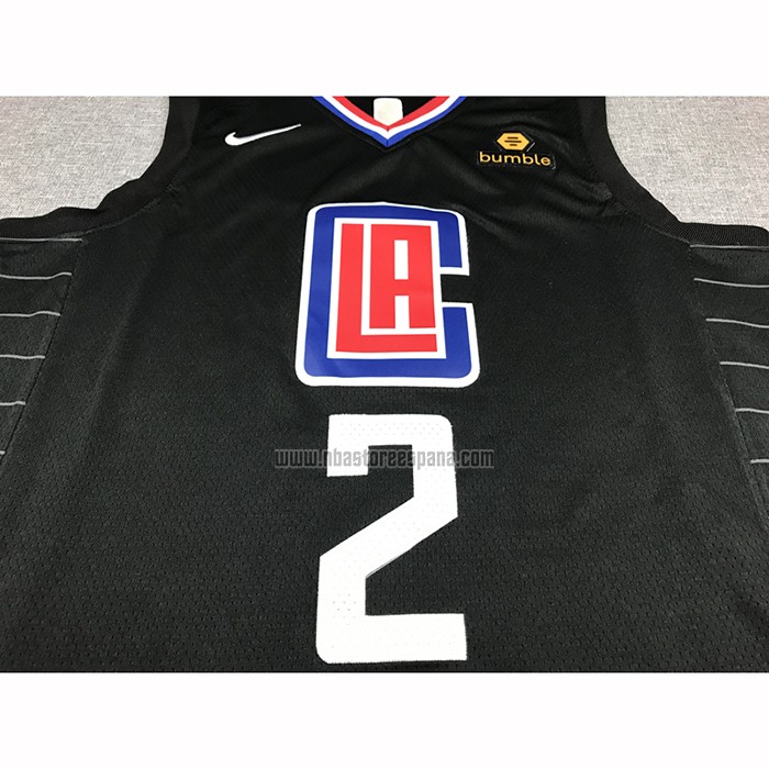 Camiseta Los Angeles Clippers Kawhi Leonard NO 2 Statement 2019-20 Negro